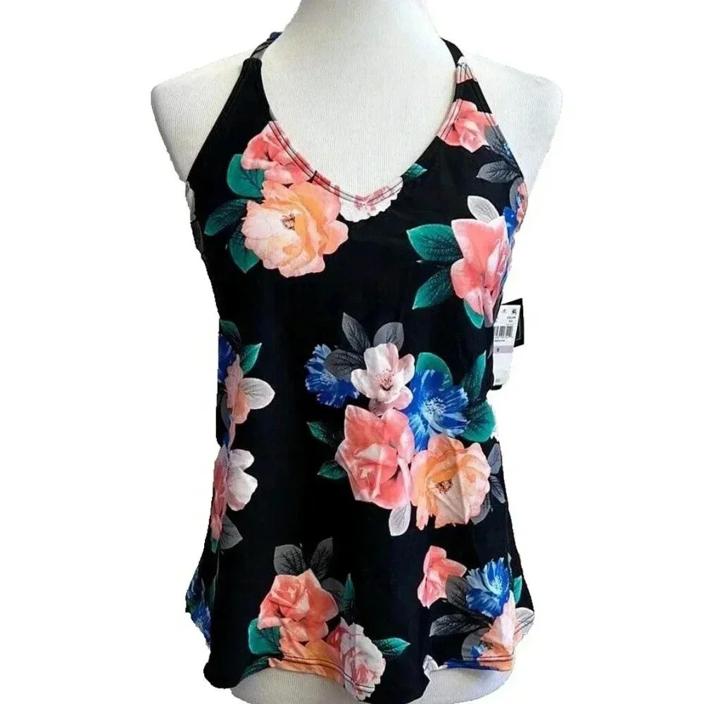 NEW Macy's Island Escape Bikini Top Floral Tankini Women 6